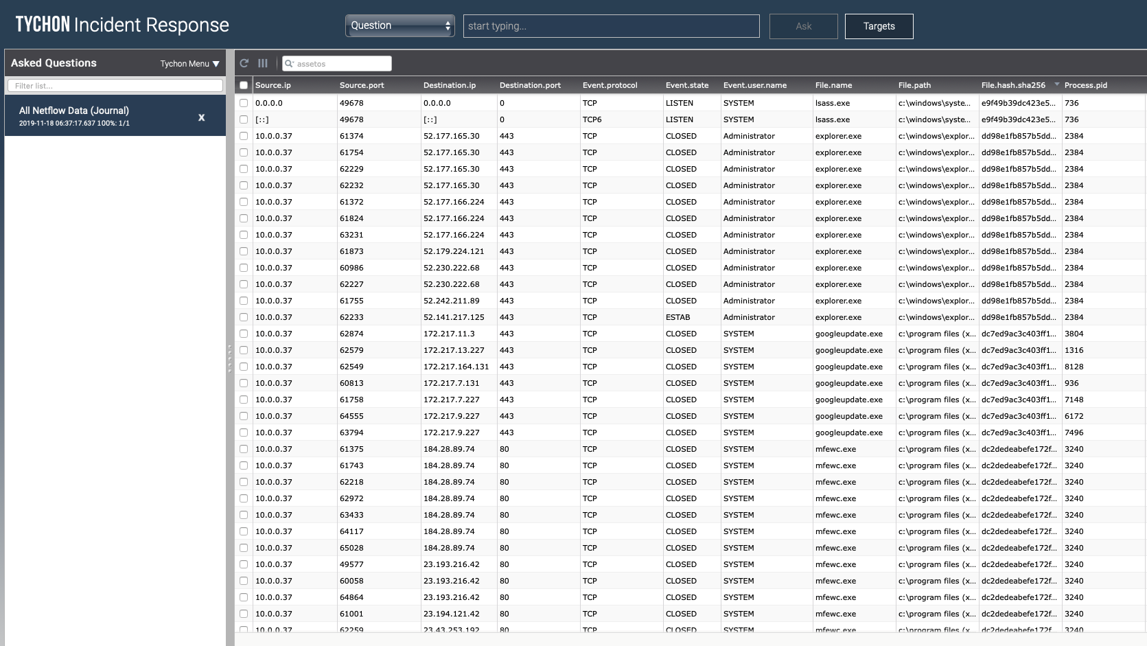 TYCHON Netflow: Query network data from any managed endpoint